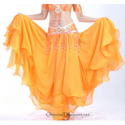 Jupe doublée de danse orientale orange