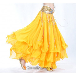 Jupe doublée de danse orientale jaune