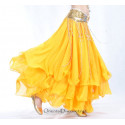 Jupe doublée de danse orientale jaune