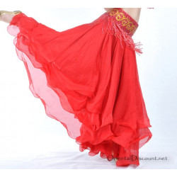 Jupe doublée de danse orientale rouge