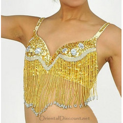 Soutien gorge de danse orientale doré et argent