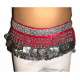 Ceinture de danse orientale enfant rouge galon argent