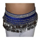 Ceinture de danse orientale enfant bleu nuit galon argent