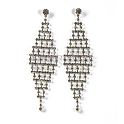 Boucles d'oreilles strass argenté 