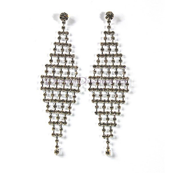 Boucles d'oreilles strass argenté 