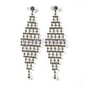 Boucles d'oreilles strass argenté 