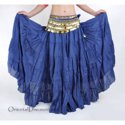 Jupe coton de danse orientale bleu