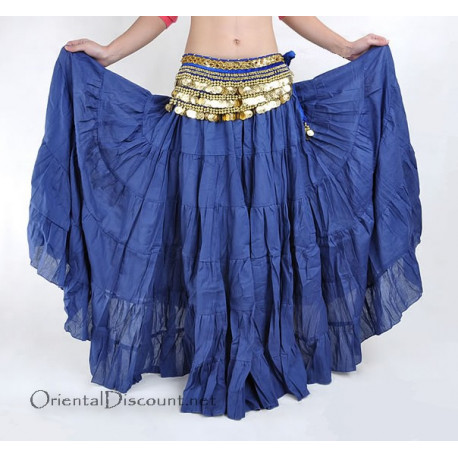 Jupe coton de danse orientale bleu