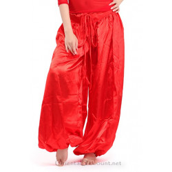 Sarouel de danse orientale satin rouge