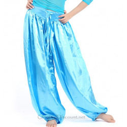 Sarouel de danse orientale satin turquoise