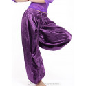Sarouel de danse orientale satin violet
