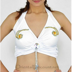 Top de danse orientale blanc