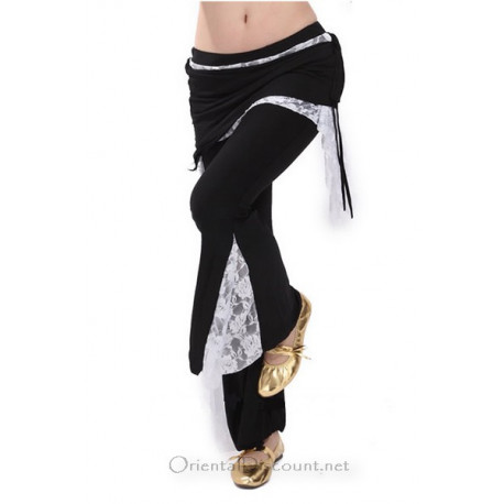 Pantalon de cours de danse orientale noir et blanc