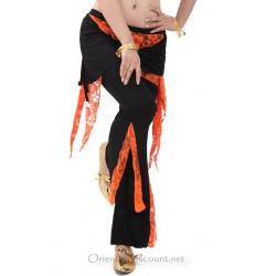 Pantalon de cours de danse orientale noir et orange