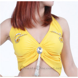 Top de danse orientale jaune