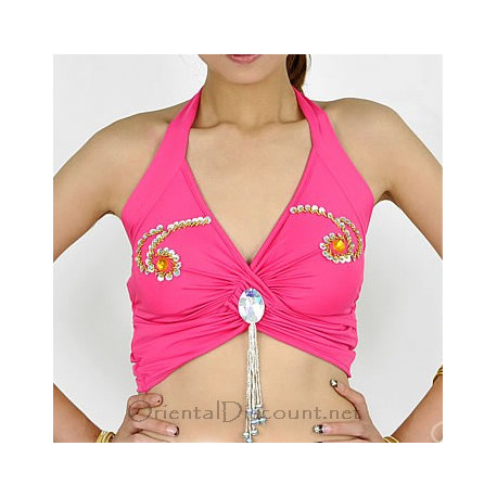 Top de danse orientale fuschia