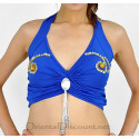 Top de danse orientale bleu roy