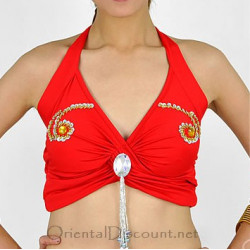 Top de danse orientale rouge