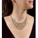 Parure strass strass doré arrondie