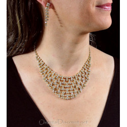 Parure strass strass doré arrondie