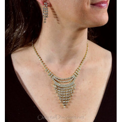 Parure strass strass doré cascade