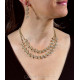 Parure strass strass double rang doré