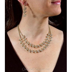Parure strass strass double rang doré