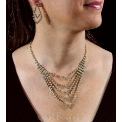Parure strass strass doré triangle