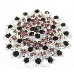 Broche pour costume de danse orientale rosace violette