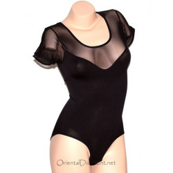 Body gainant noir pour costume de danse orientale