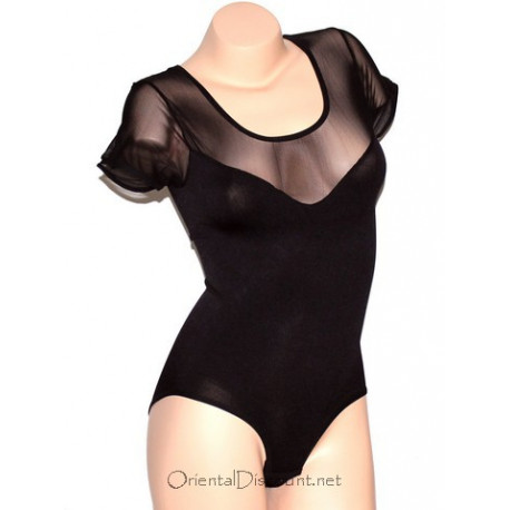 Body gainant noir pour costume de danse orientale