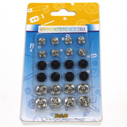 Lot de 24 boutons pression en métal
