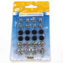 Lot de 24 boutons pression en métal
