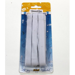 Elastique au mètre blanc 12mm x 3 mètres