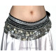 Ceinture de danse orientale velours noir argent