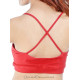 Top court de danse orientale rouge