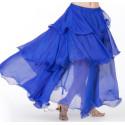 Jupe doublée à volants de danse orientale bleu nuit