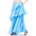Jupe doublée à volants de danse orientale turquoise