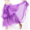 Jupe doublée à volants de danse orientale violet