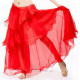 Jupe doublée à volants de danse orientale rouge