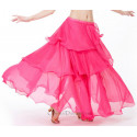 Jupe doublée à volants de danse orientale fuschia