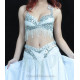 Ensemble coordonné de danse orientale blanc argent