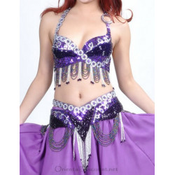 Ensemble coordonné de danse orientale violet 