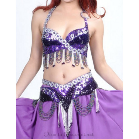 Ensemble coordonné de danse orientale violet 