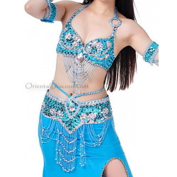 Ensemble coordonné de danse orientale turquoise