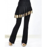 Pantalon de cours de danse orientale à volants noir et doré