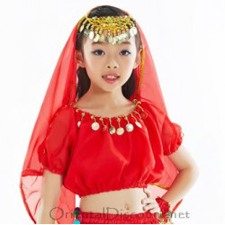 Brassière enfant de danse orientale rouge