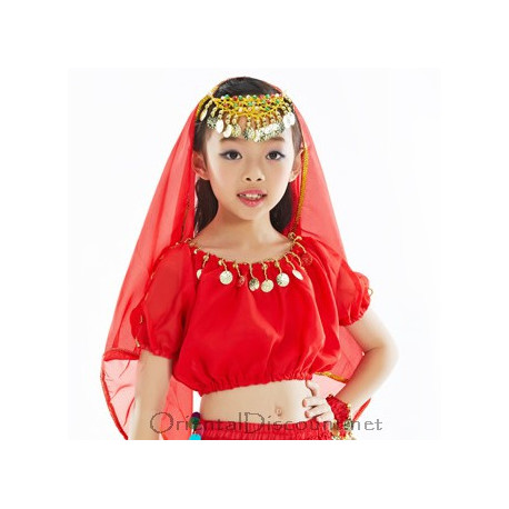 Brassière enfant de danse orientale rouge
