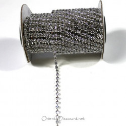 Chaîne au mètre strass argenté