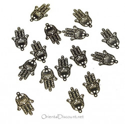 Lot de 10 médaillons main de Fatma doré